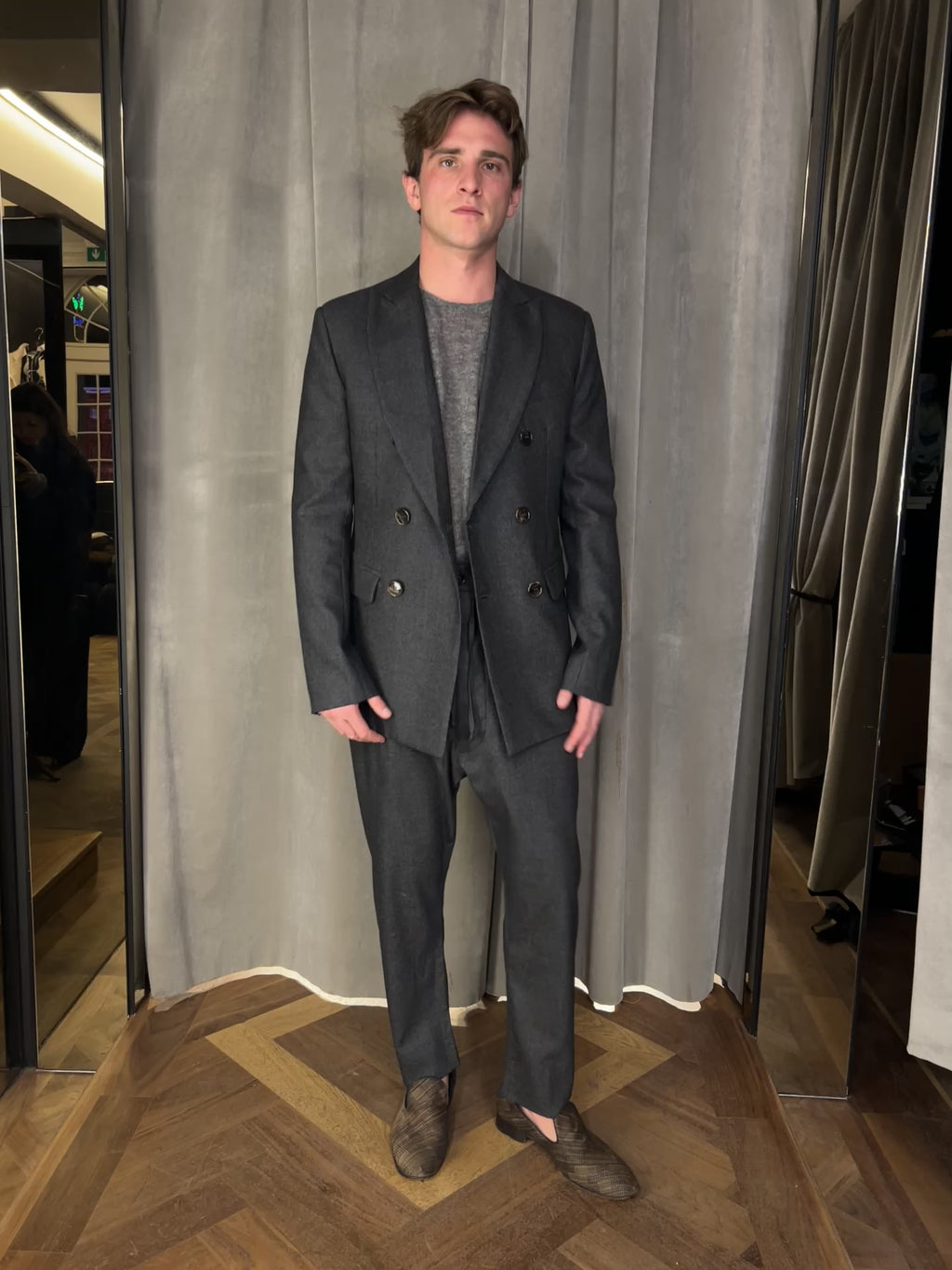 Michael DB Angora Flannel Jacket Grey Men