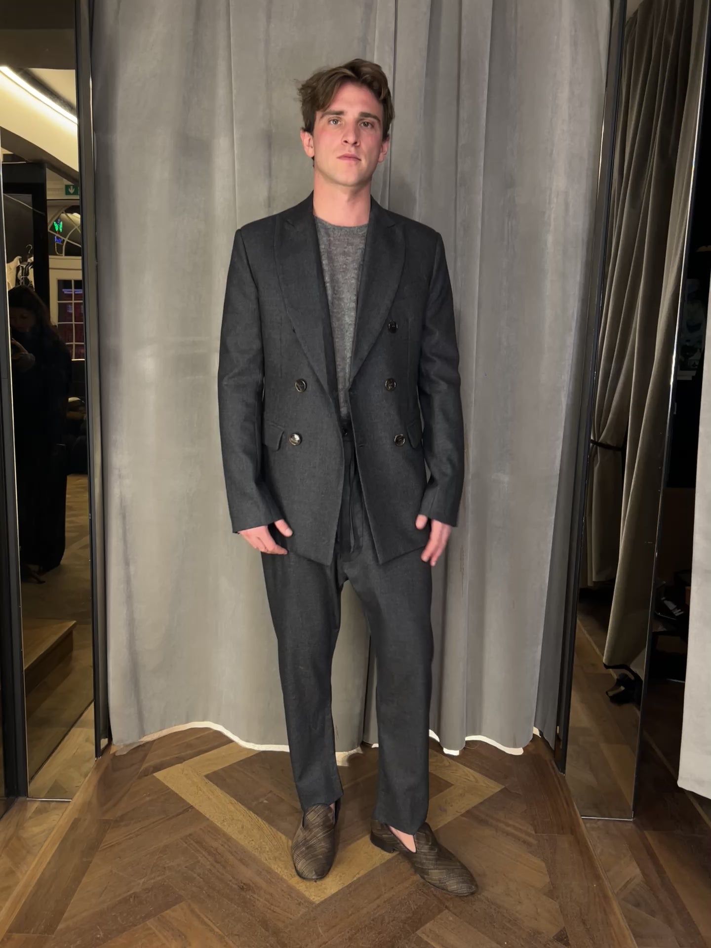 Michael DB Angora Flannel Jacket Grey Men