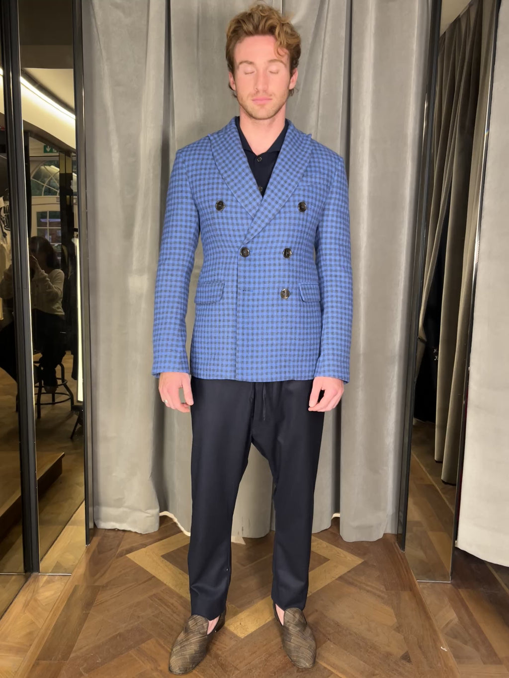 Michael DB Plaid Flannel Jacket Blue Men