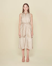 Laura Shirt Dress Women Beige