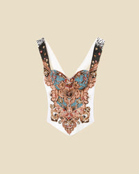 Hasan Beaded Corset Women Ivory